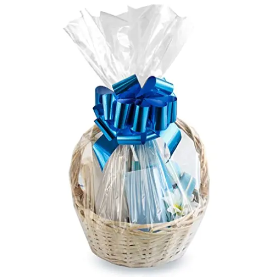 16x24Inches Cellophane Bags for Gift Baskets,Clear Cellophane Basket Bags 5Pieces {1}