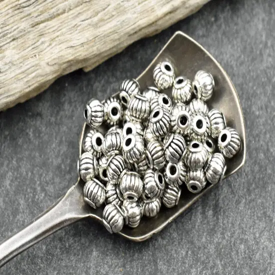 *250* 5x4mm Antique Silver Lantern Spacer Beads {4}