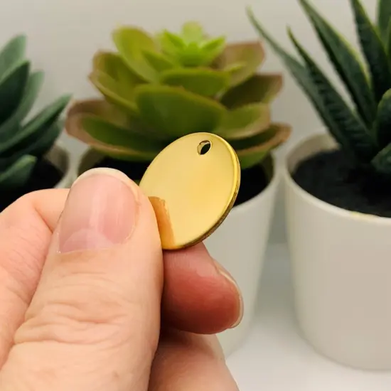 4 or 20 Pieces: 20 mm, 304 Stainless Steel, Gold Plated Stamping Tag Blanks {6}