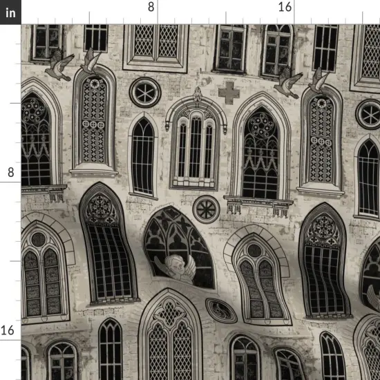 Various Fabrics by the Yard or Fat Quarter Medieval Gothic Church Angel Glass Custom Printed Fabric by Spoonflower {2}
