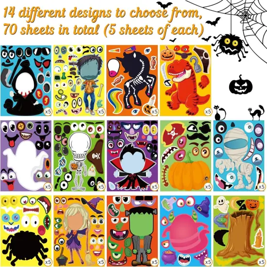 70 Sheets Halloween Stickers Crafts for Kids {3}