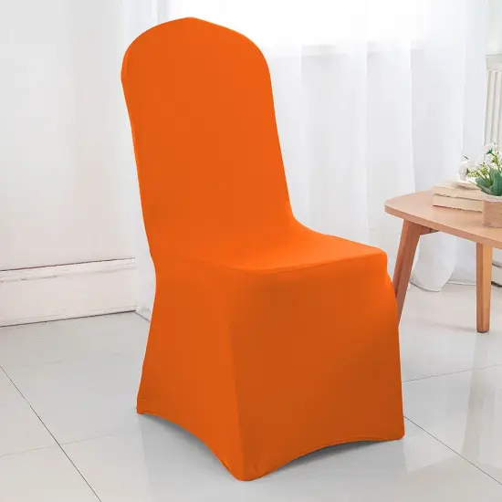 Orange Spandex Banquet Chair Cover with Stretch Fit for Vibrant Event Seating {1}