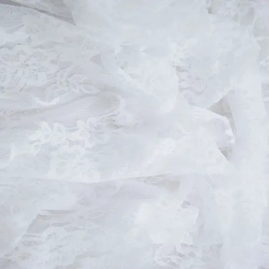 1 Yard Floral Lace Fabric, 58/60&Prime; Wide Nylon Spandex Blend PEACH {7}