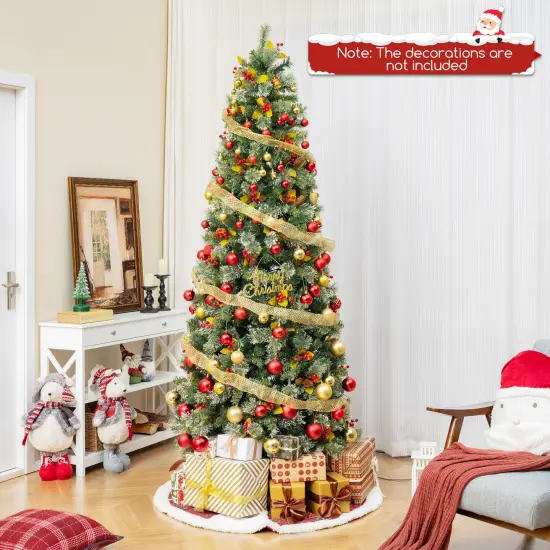 Pre-Lit Artificial Christmas Tree with PVC and Pine Needles {2}