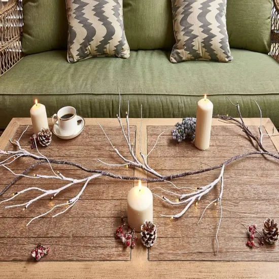 T 48 LED Battery Operated Pre-lit Twig Vine Winter Christmas Lighted Garland {2}