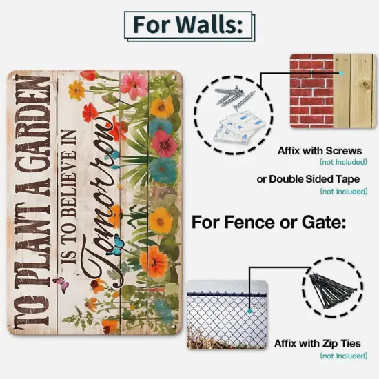 Spring Decorations Spring Wall Decor Vintage Tin Signs 8x12 Inch {5}