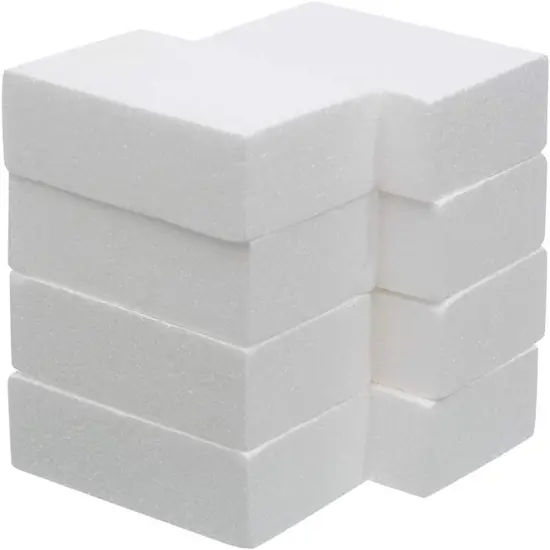 8 Pack Craft Foam Blocks 6X4X2in Polystyrene Brick Rectangle for Arts School Projects Sculptures Floral Arrangements Modeling and Centerpieces {1}