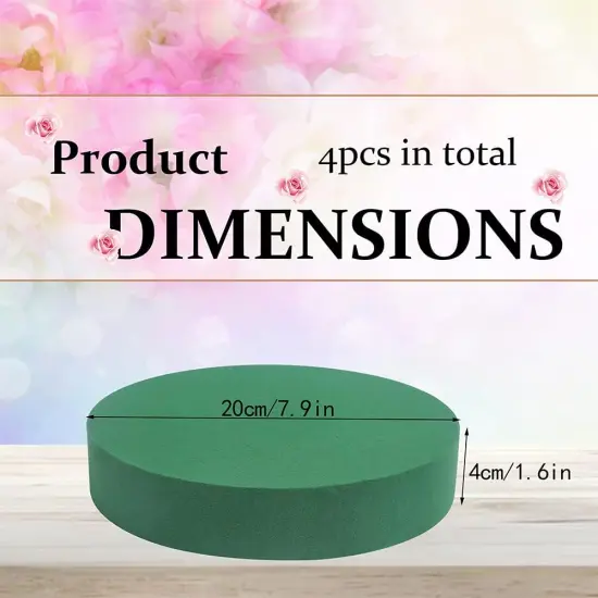 Round Floral Foam Blocks ,8" Large Wet Foam Bricks for Wedding Flower Arrangement Supply,Pack of 4 {2}