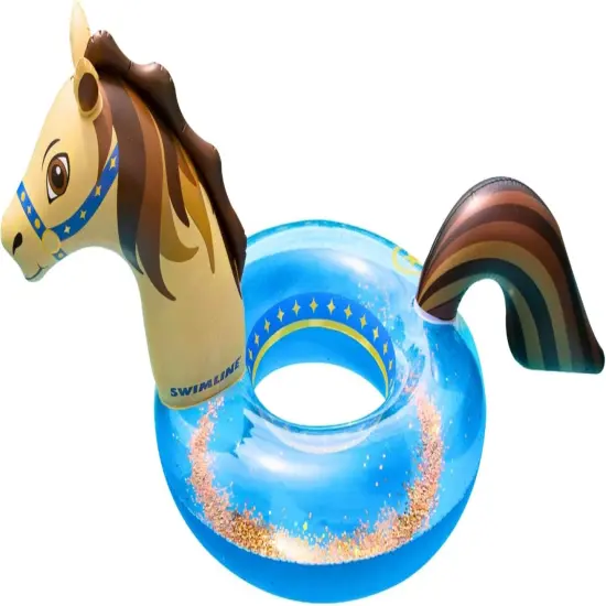 Swimline Inflatable Hobby Horse Glitter Swimming Pool Ring - 60" Multi {3}