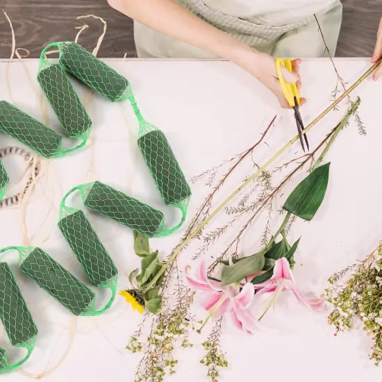 14PCS Floral Foam Blocks for Fresh and Artificial Flowers - Sausage Shape Flower Arrangement Tool Set Floral Craft Dry Foam Bricks Flower Absorption Holder for Wedding Flower Holder Arch Door {5}