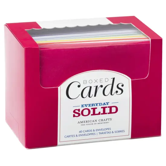 American Crafts A2 Cards W/Envelopes (4.375"X5.75") 40/Box-Everyday Solid {3}