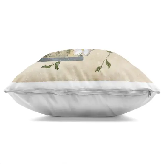 Stupell Industries Evening Song Birdhouse over Beige Indoor Pillow, 18 x 7 x 18 {3}