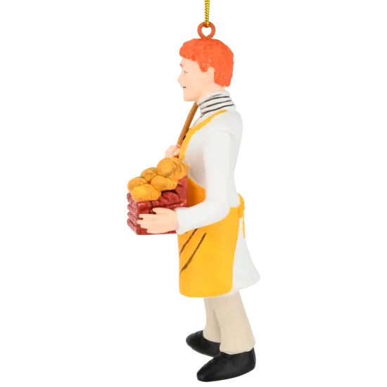 Tree Buddees Funny Ginger Bread Man Ornament Redhead Baker with Bread Basket Hilarious Play on Words {5}