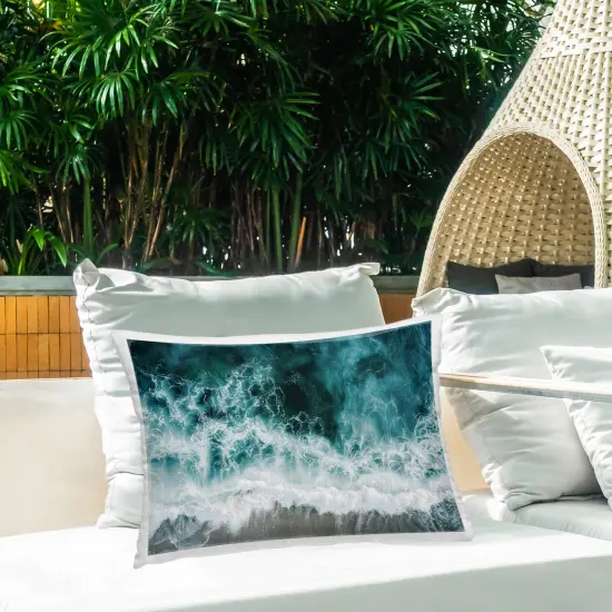 Stupell Industries Turbulent Hazy Waters Outdoor Pillow, 14 x 7 x 20 {2}