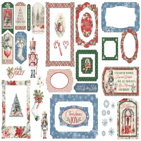 Graphic 45 Chipboard Die-Cuts-Tags & Frames, Deck The Halls {3}