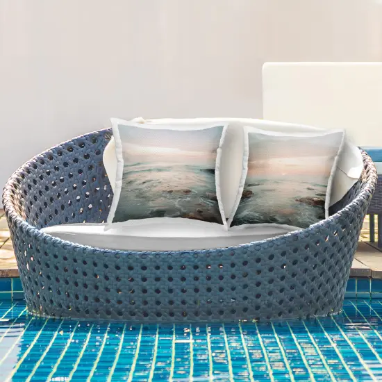 Stupell Industries Coastal Sea Melodies 2 Piece Outdoor Printed Pillow Set design by Lazar Studio, 18 x 7 x 18 {2}