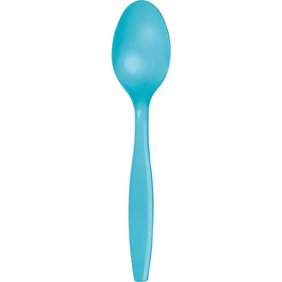 288 pc Bulk Bermuda Blue Plastic Spoons {1}