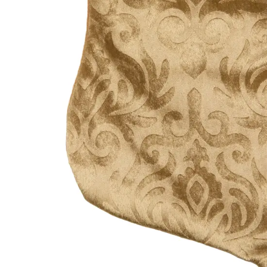 Northlight 20.5" Gold Etched Velvet Christmas Stocking with Glitter Print and Metallic Trim {5}