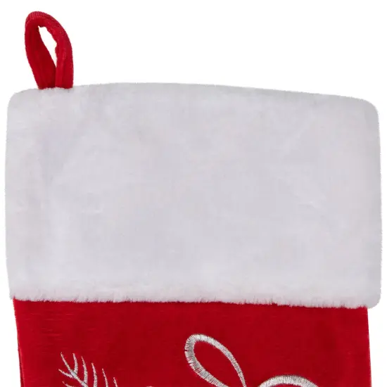 Northlight 20.5-Inch Red and White Winter Mittens Embroidered Christmas Stocking {5}