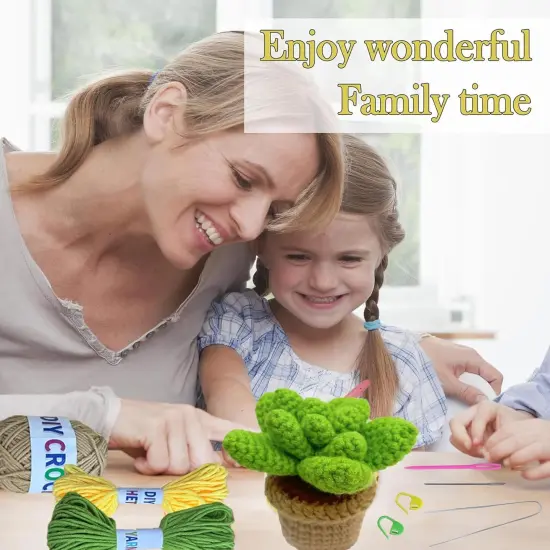 5PCS Crochet Kit for Beginners, Learn to Crochet Kits for Adults and Kids, Starter Craft Knitting Flower Kit {4}