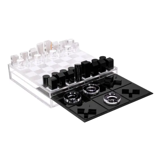 Lucite Tic Tac Toe & Chess Game {1}
