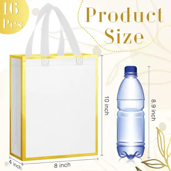 16 Pcs Reusable Gift Goodie Bags with Handles Non Woven Party Favor Shopping Tote Bags {3}