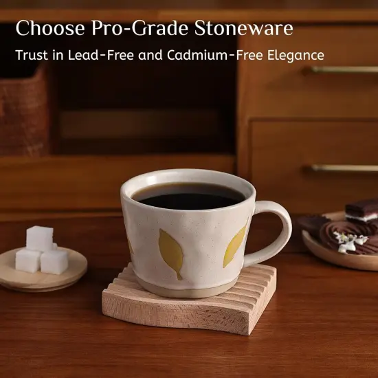 Leaf Mug, 11 oz Ceramic Coffee Cup for Tea Latte Cappuccino {4}