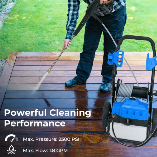 Blue 2300 PSI Electric Pressure Washer with 5 Quick Connect Nozzles and Portable Handle {5}