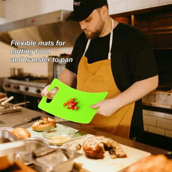 Kitchen Cutting Board Set of 6, Plastic Cutting Boards with Easy Grip Handle for Kitchen Cooking, Non Slip Cutting Mat Pad for Meat, Fruit, Vegetables, 12 Inch by 8 Inch {4}