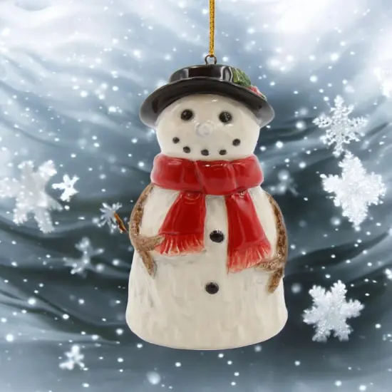 Ceramic Snowman Ornament, Christmas Tree Decor {2}