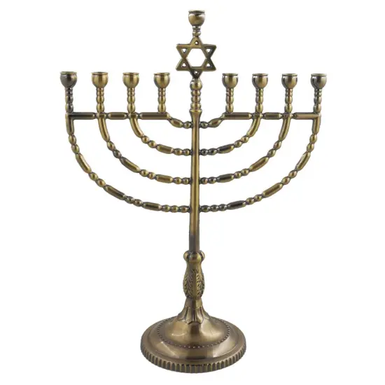Aristocratic Metal Star of David Menorah By Kinor Decor Gold {3}