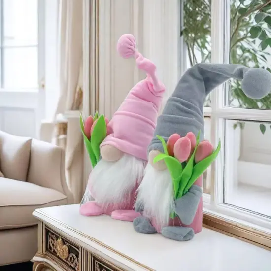 Gnome Plush Decorations Gift, 15 inch Spring Gnomes Decorations for Home,Easter Gnome Plush for Tiered Tray Decor {3}