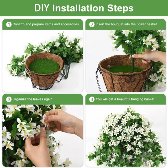 Artificial Hanging Flowers in Basket for Patio Garden Decoration {3}