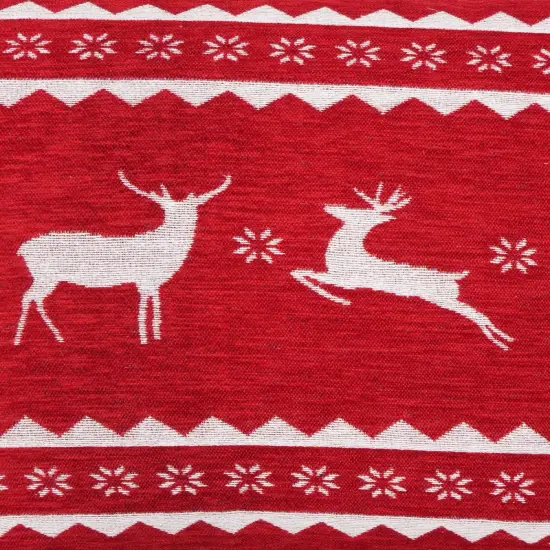 Reindeer Blizzard Cozy Jacquard Machine Woven Throw Pillow - 24" X 24" {4}
