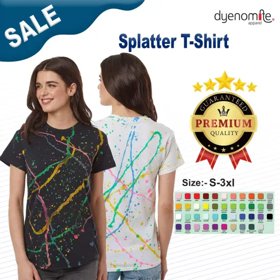 Dyenomite&reg; Splatter Short Sleeve Crewneck T-Shirt Black/ red {2}