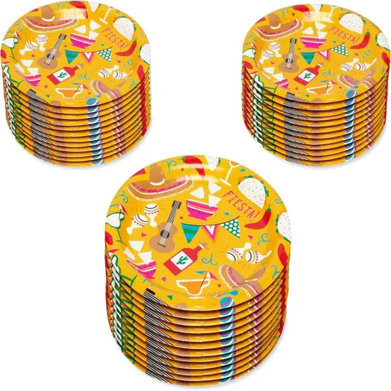 36-Count Paper Dessert Plates, Fiesta Party Supplies {2}