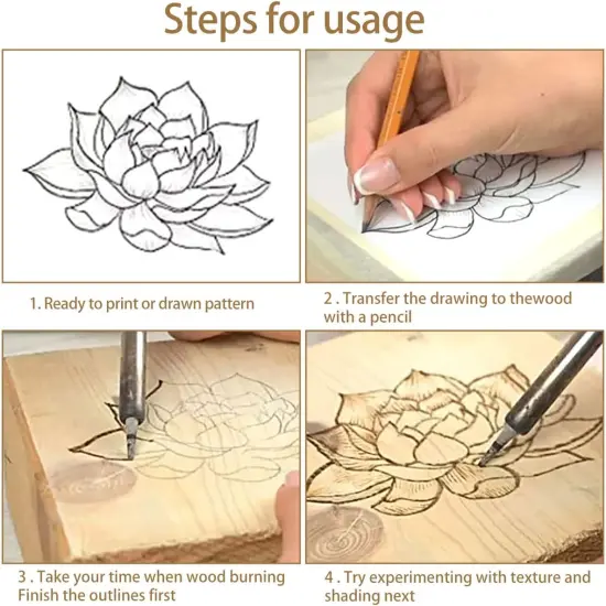 56Pcs Wood Burning Tip Set Letter Wood Burning Tool Including Alphabet Number Symbol Brass Alphabet Number Template for DIY Embossing Carving Craft Wood Burning {2}