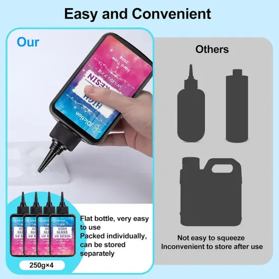 JDiction UV Resin, 300g High Gloss UV Resin Clear Solar Cure Sunlight Activated Glue Hard UV Resin Kit for Jewelry Making, Casting and Coating, DIY Crafts, Resin Art Supplies {3}