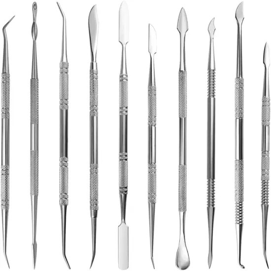 10PCS Stainless Steel Double-Sided Wax Carving Tools Metal Sculpting Tools {1}