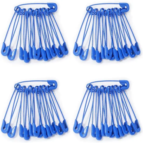 100 PCS 30mm / 1.2 Inch Safety Pins Heavy Duty Quilting Pins, Colored Safety Pins Bulk Metal Sewing Pins, Premium Sharp Safety Pins for DIY Crafts Jewelry Making Baby Clothing (Royal Blue) {2}