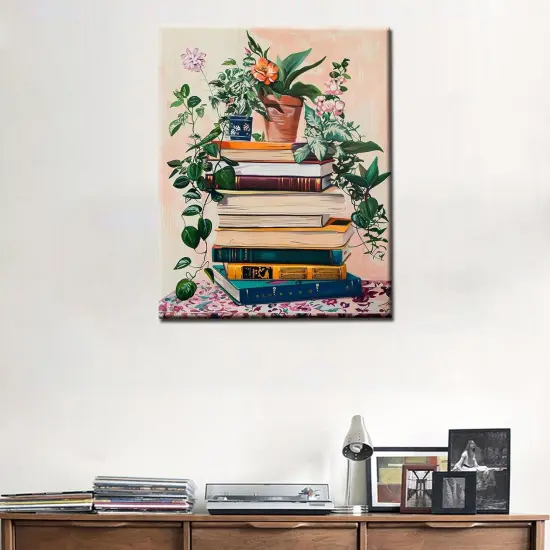 Watercolor Magic Book Flowers Paint by Numbers Kits for Adult,Bohemia Paint by Numbers Kits on Canvas Arts and Crafts with Brushes Acrylic Pigment Drawings Gift Without Framed 16''W x 20''H {3}