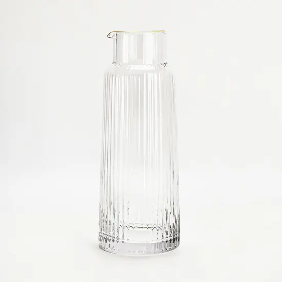 Ribbed Glass Pitcher By Kinor Decor Clear {3}