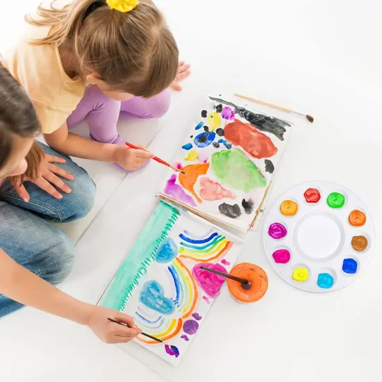 Acrylic Paint Palette Trays 10Pcs Plastic Pallets for Kid, Adult, Student Oil Watercolor Craft DIY Art Painting {2}