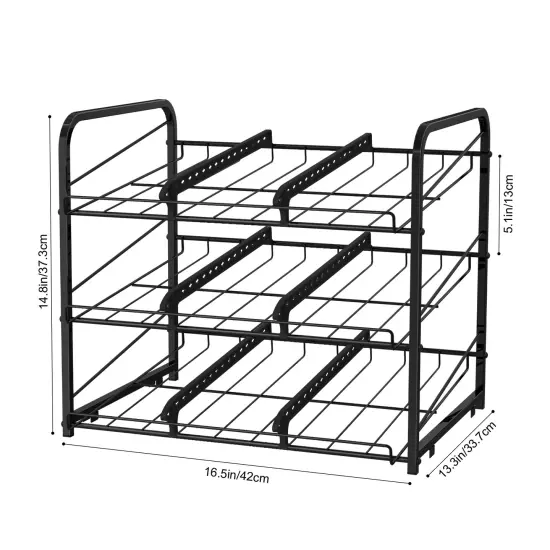 3-Tier Stackable Can Storage Rack Dispenser &ndash; 36 Can Organizer for Pantry, Adjustable Dividers & Non-Slip Base (16.73x12.2x14.76") {2}