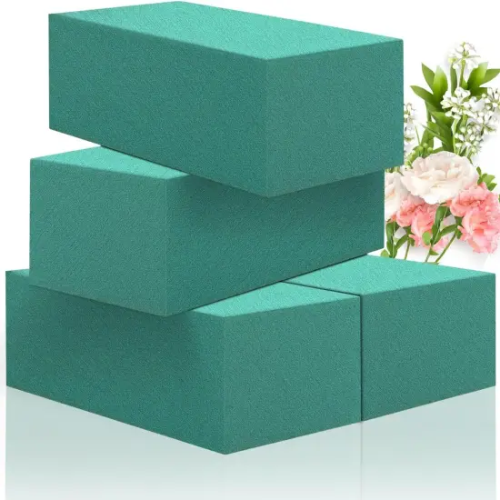 Floral Foams Blocks 4Pcs (7"L x 3.5"W x 2.1''H) Green Wet Dry Flower Foam Bricks Large Florist Plant Foam for Artificial and Fresh Flower Arrangement {1}
