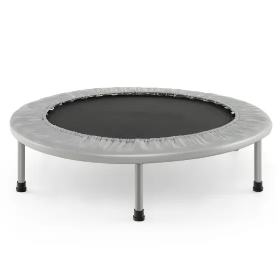 Foldable PP Trampoline with Safety Springs and 330 lbs Capacity Silver {9}