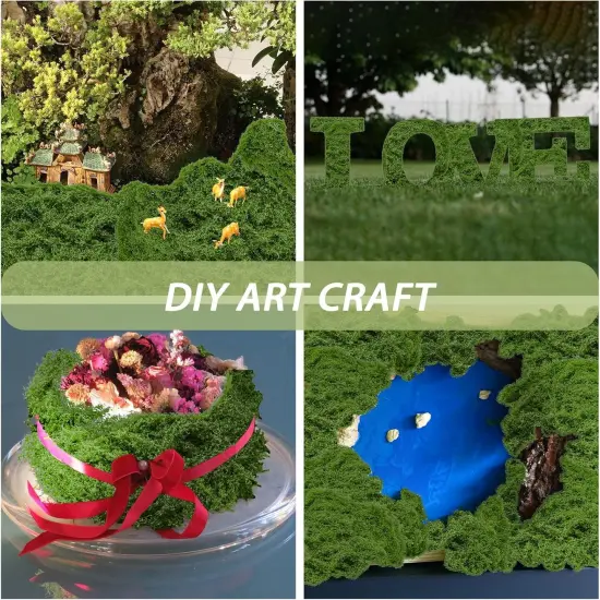 Fake Green Moss 7 oz Decorative Artificial Moss for Crafts Artificial Dark Faux Moss for DIY Table Centerpieces Wedding Party Decor Fairy Garden Floral {5}