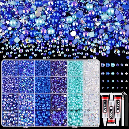 2200PCS Pearl Beads, 4/6/8/10mm Multicolor Pearl Beads Loose Pearls for Crafts with Holes for Jewelry Making, Small Pearl Filler Beads for Crafting Bracelet Necklace Earrings {1}