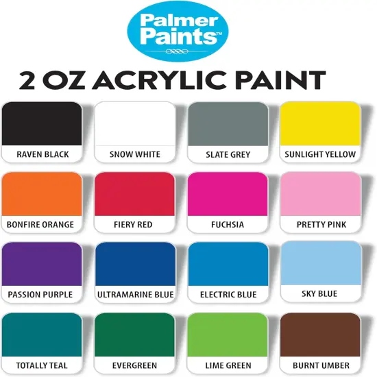 2oz 16 Color Acrylic Paint Set, Perfect Color Selection {2}