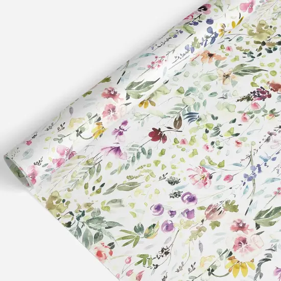Wildflower Wrapping Paper -Mini Roll- 17 Inch x 32.8Ft Watercolor Floral Gift Wrap Paper Spring Art Paper for Wedding Bridal Baby Shower DIY Crafts {1}